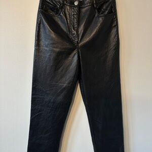 Wilfred Black Faux Leather Straight-Leg Jeans